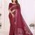 maroon satin bandhej printed saree with blouse