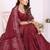 maroon satin bandhej printed saree with blouse