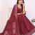 maroon satin bandhej printed saree with blouse