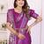 purple satin bandhej printed saree with blouse