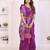 purple satin bandhej printed saree with blouse