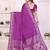 purple satin bandhej printed saree with blouse
