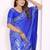 r blue satin bandhej printed saree with blouse
