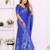 r blue satin bandhej printed saree with blouse
