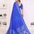r blue satin bandhej printed saree with blouse
