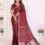 maroon satin bandhej printed saree with blouse
