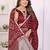 maroon satin bandhej printed saree with blouse