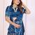 navy satin bandhej printed saree with blouse