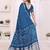 navy satin bandhej printed saree with blouse