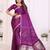 wine satin bandhej printed saree with blouse