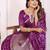 wine satin bandhej printed saree with blouse