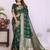 green dola silk blend bandhej khadi printed saree with blouse
