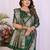 green dola silk blend bandhej khadi printed saree with blouse