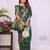 green dola silk blend bandhej khadi printed saree with blouse