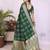green dola silk blend bandhej khadi printed saree with blouse