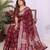 maroon dola silk blend bandhej khadi printed saree with blouse