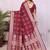 maroon dola silk blend bandhej khadi printed saree with blouse