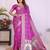 purple dola silk blend bandhej khadi printed saree with blouse
