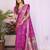 purple dola silk blend bandhej khadi printed saree with blouse