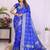 r blue dola silk blend bandhej khadi printed saree with blouse