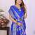 r blue dola silk blend bandhej khadi printed saree with blouse