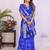 r blue dola silk blend bandhej khadi printed saree with blouse