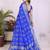 r blue dola silk blend bandhej khadi printed saree with blouse