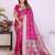 rani dola silk blend bandhej khadi printed saree with blouse