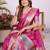 rani dola silk blend bandhej khadi printed saree with blouse