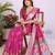 rani dola silk blend bandhej khadi printed saree with blouse