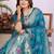 teal dola silk blend bandhej khadi printed saree with blouse