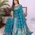 teal dola silk blend bandhej khadi printed saree with blouse