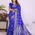 violet dola silk blend bandhej khadi printed saree with blouse