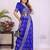 violet dola silk blend bandhej khadi printed saree with blouse