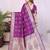 wine dola silk blend bandhej khadi printed saree with blouse