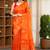 vyomi silk blend saree with contrast blouse piece hand embroidery