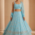Skyblue Embroidered Georgette Lehenga Choli Dupatta