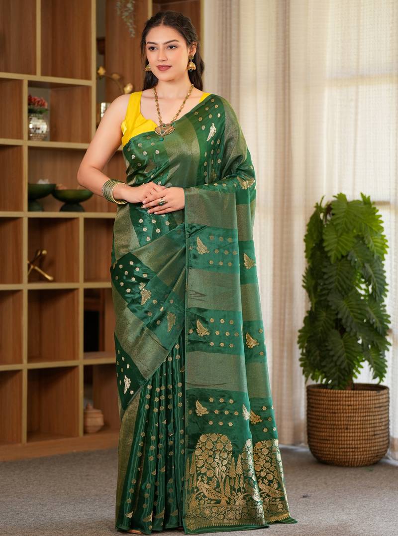 harsha silk blend saree with contrast blouse piece hand embroidery