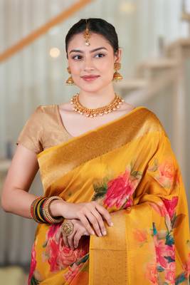 chandrika tussar with cherry blossom print 2