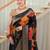 hema tussar with flower print hand embroidery