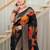 hema tussar with flower print hand embroidery
