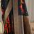 hema tussar with flower print hand embroidery