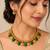 Green gold-plated festive necklace set