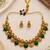 Green gold-plated festive necklace set