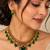 Green gold-plated ethnic necklace set