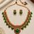 Green gold-plated ethnic necklace set