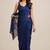 Partywear satin saree with coffee bead floral butti work