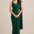 Stylish satin saree with coffee bead floral butti work