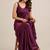 Premium satin saree with intricate coffee bead floral work