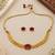 Ruby gold-plated traditional necklace set